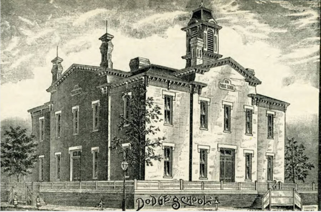 This was the Dodge Street School in Omaha, Nebraska from circa 1872 to circa 1920.